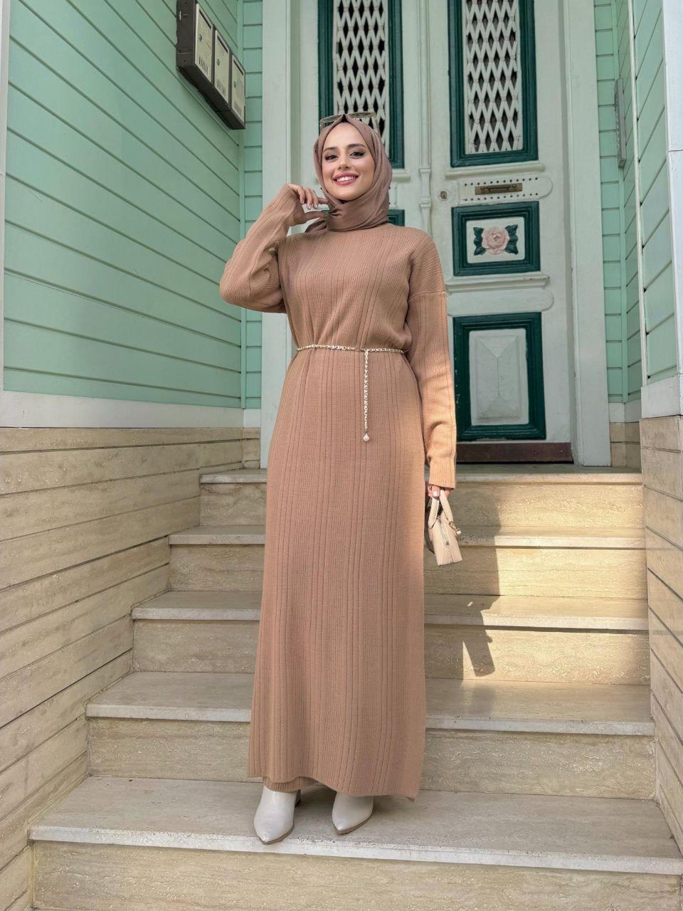 İkili Triko Takım Taba