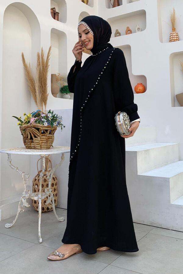 İncili Elbise Siyah