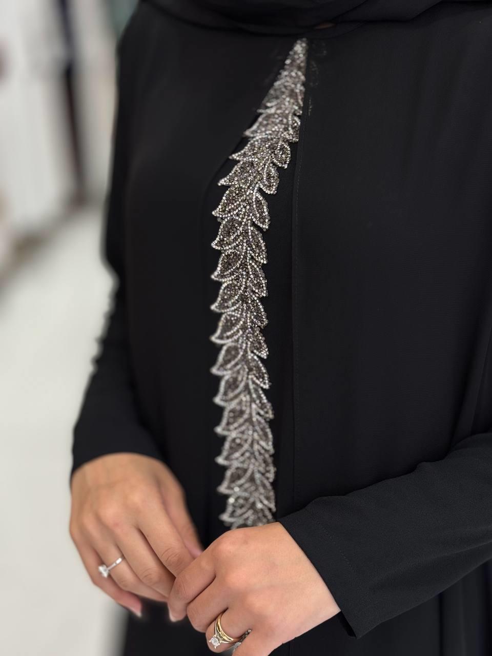 İşlemeli Abiye Elbise ve Şal Takım Siyah