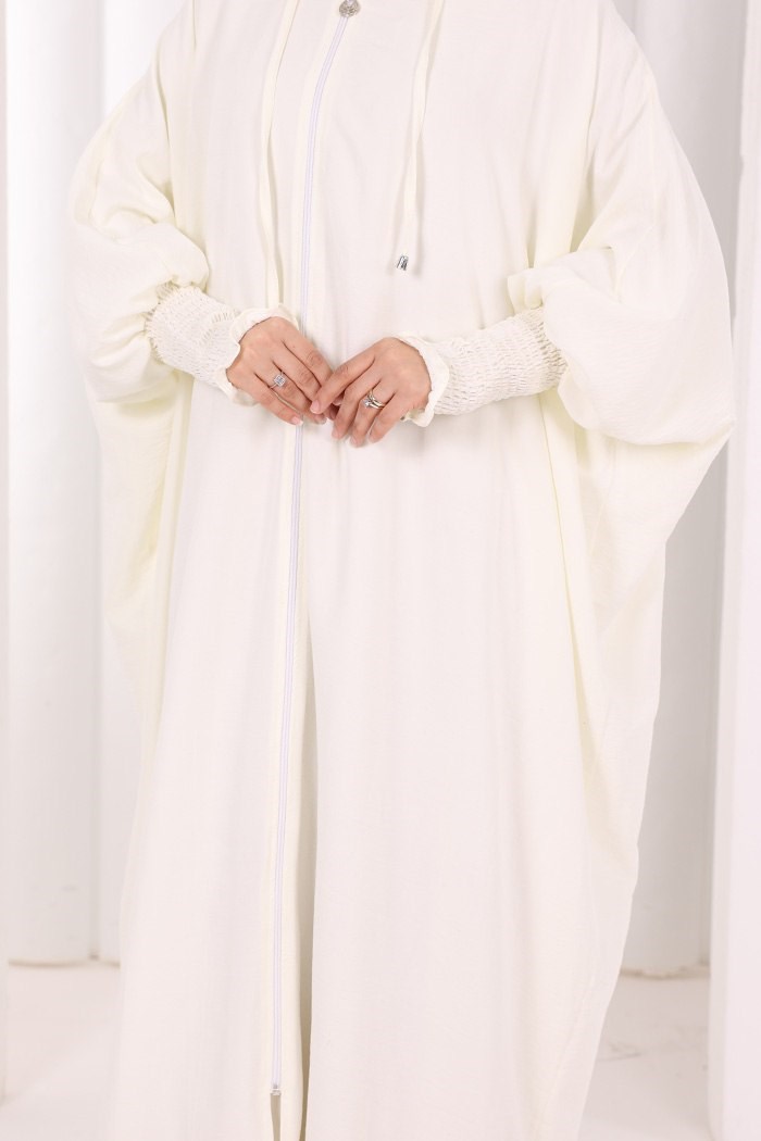 Kapüşonlu Ferace Ekru