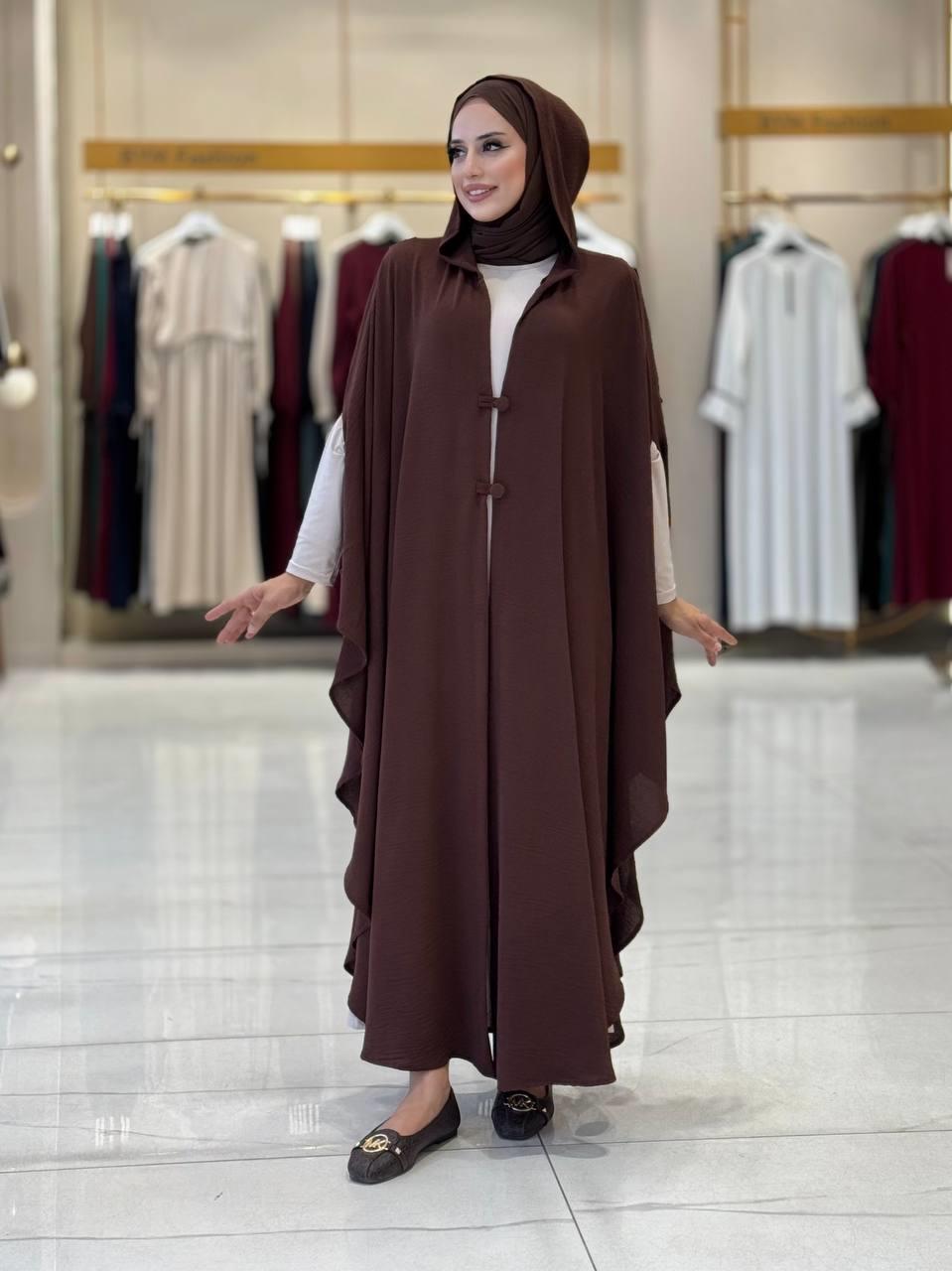 Kapüşonlu Pelerin Kahverengi