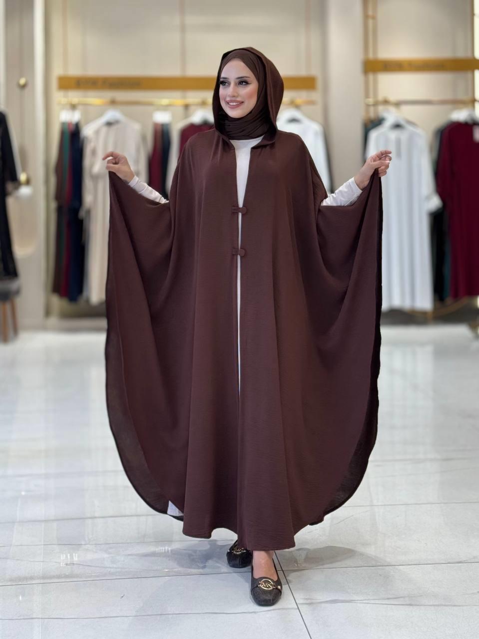 Kapüşonlu Pelerin Kahverengi