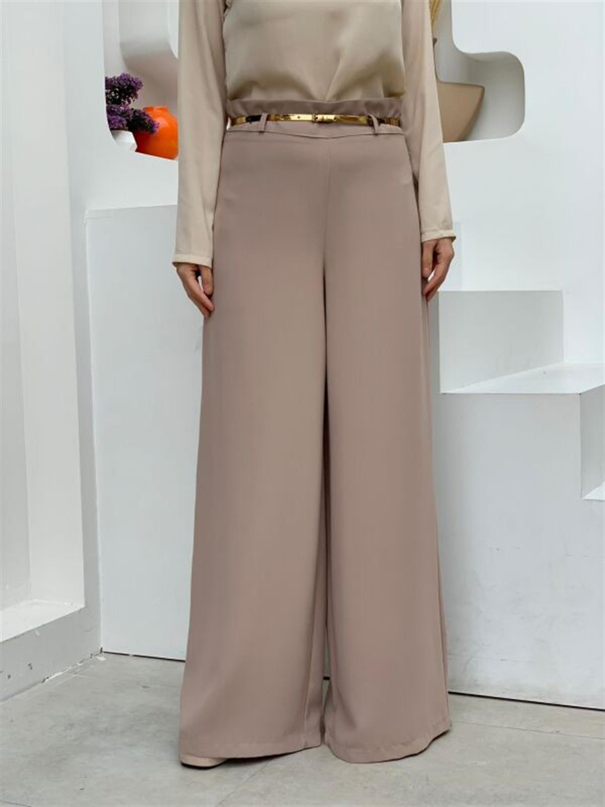 Kemer Aksesuarlı Pantolon Vizon