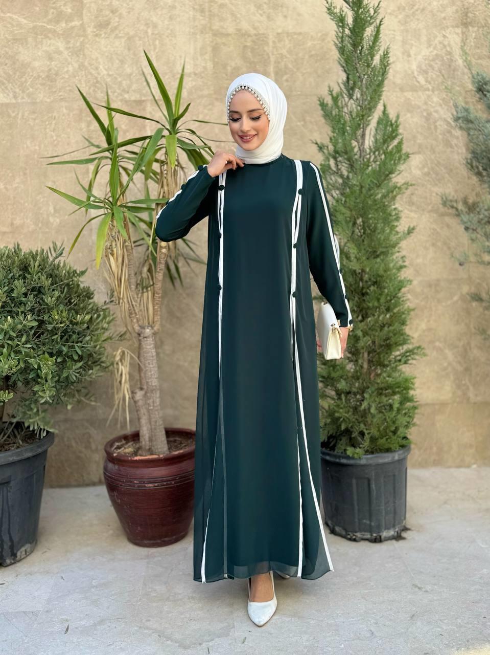 Krep Elbise Vizon Zümrüt 