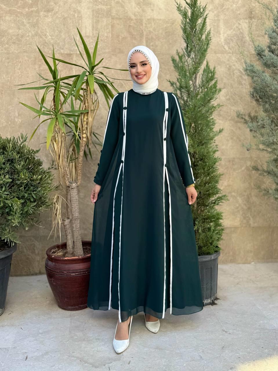 Krep Elbise Vizon Zümrüt 