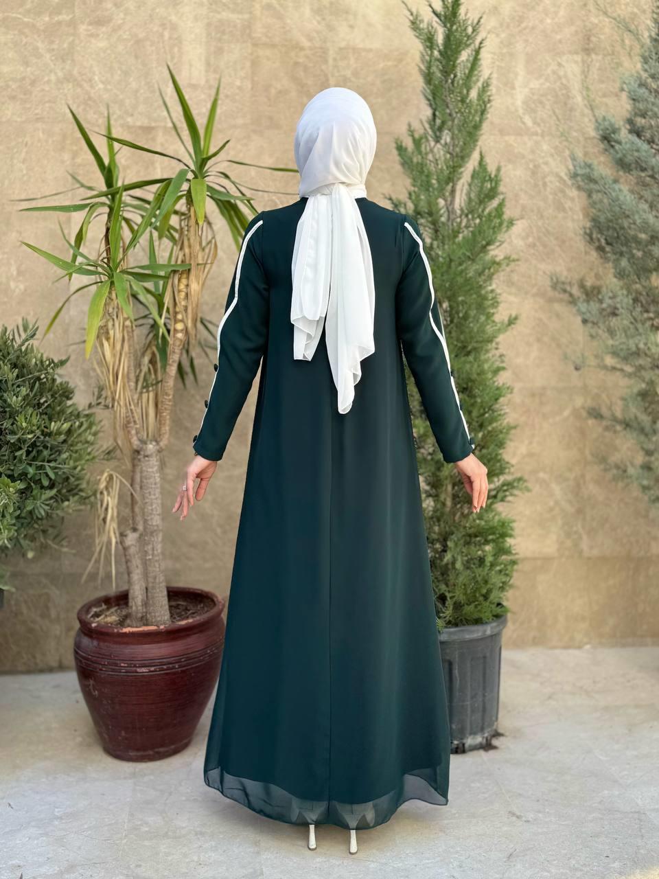 Krep Elbise Vizon Zümrüt 