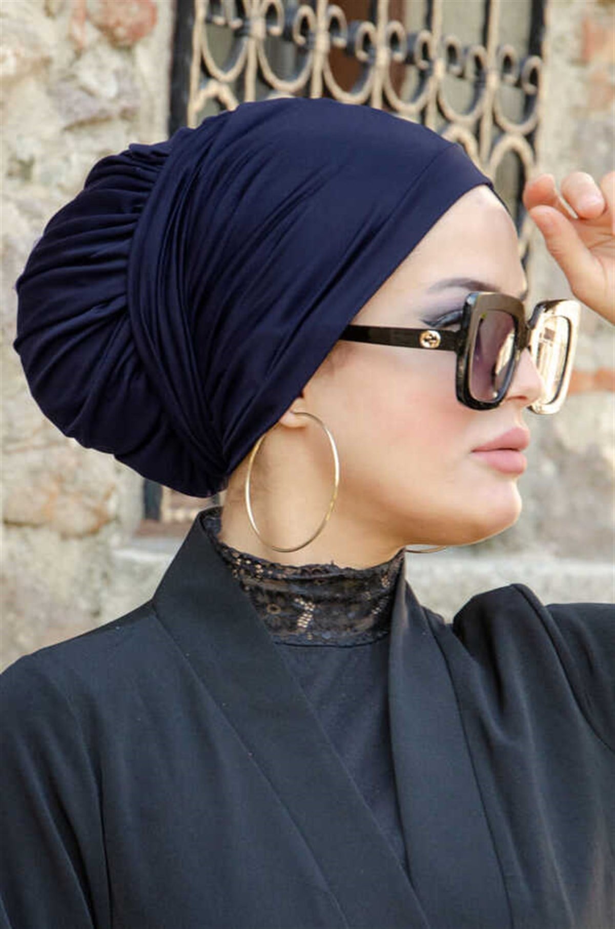 Lacivert Dolama Hazır Bone