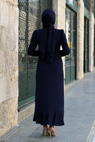 Lacivert Püsküllü Abiye