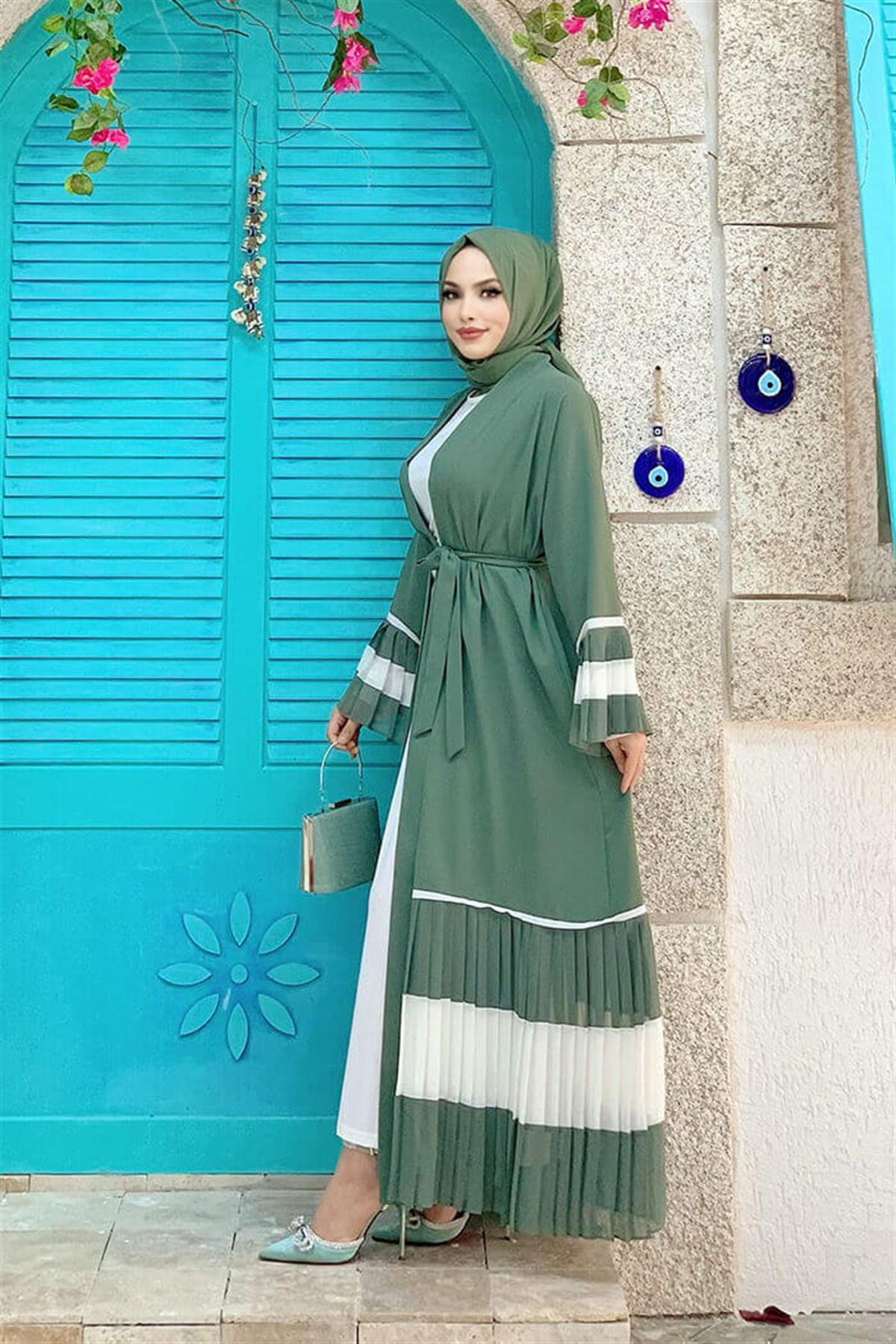 Mint Abaya Takım 