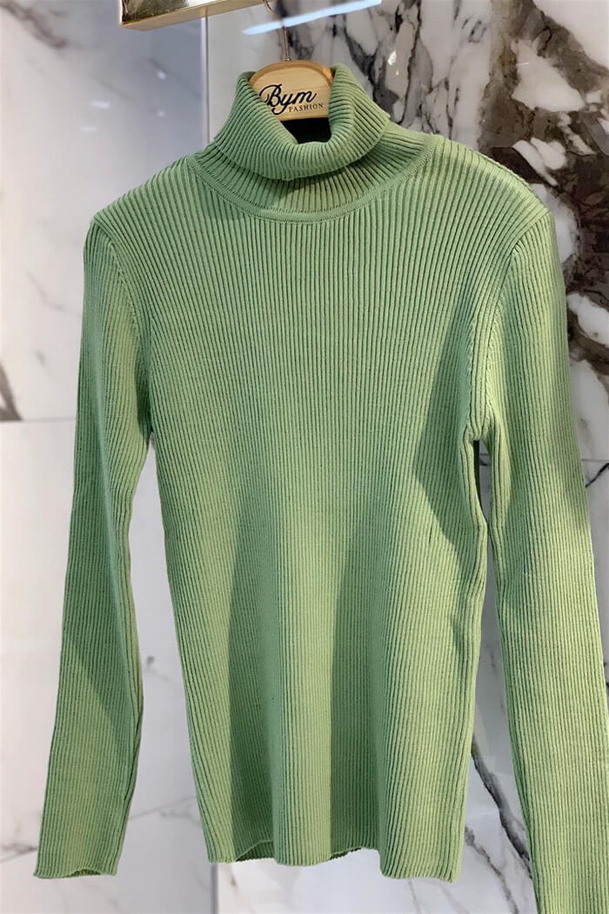 Mint Balıkçı Yaka Triko Kazak 