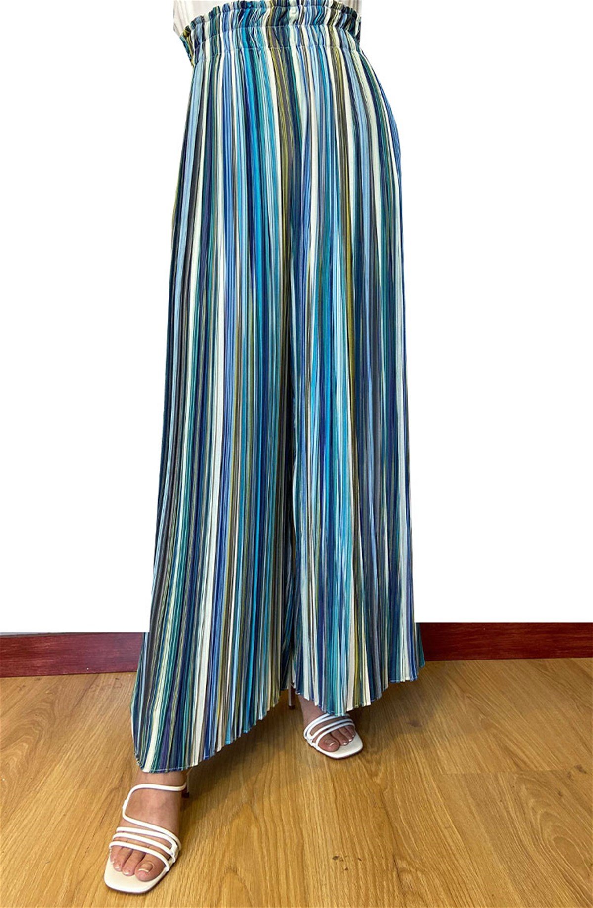 Mint Çizgili Pantolon