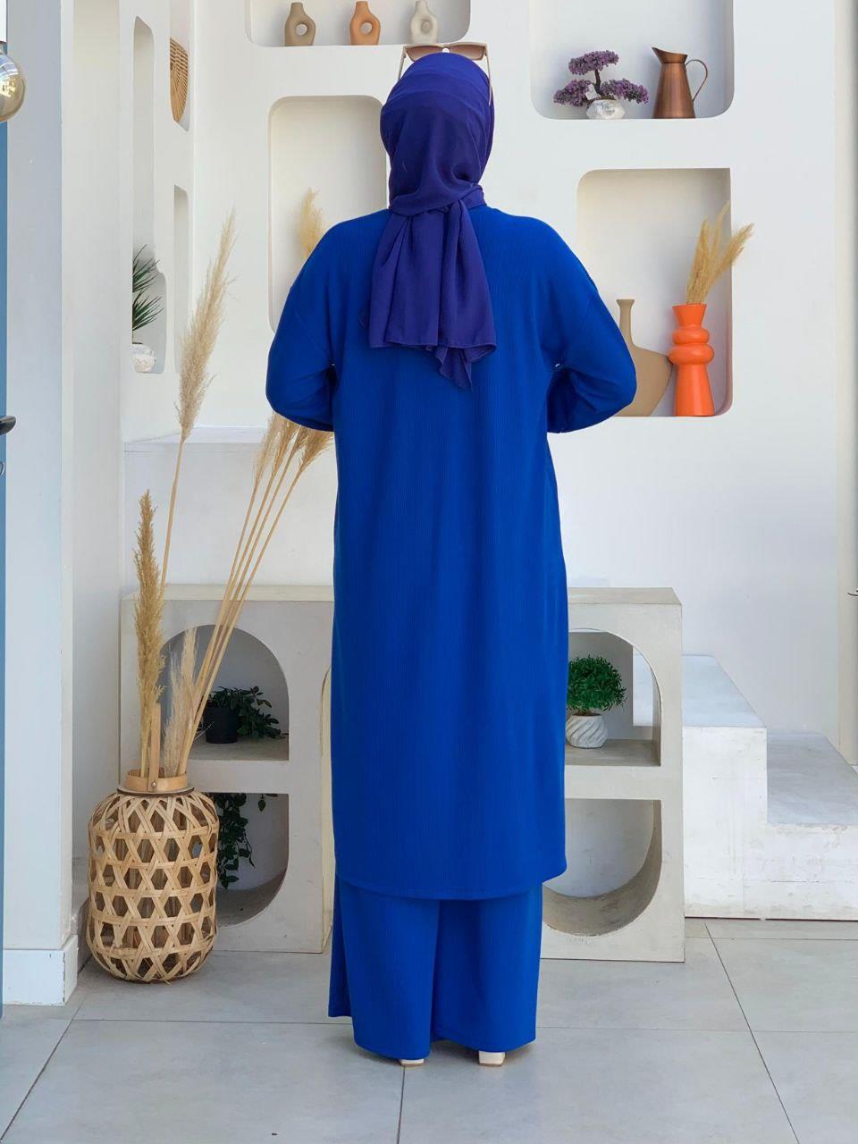 Örme Tunik ve Pantolon İkili Takım Saks