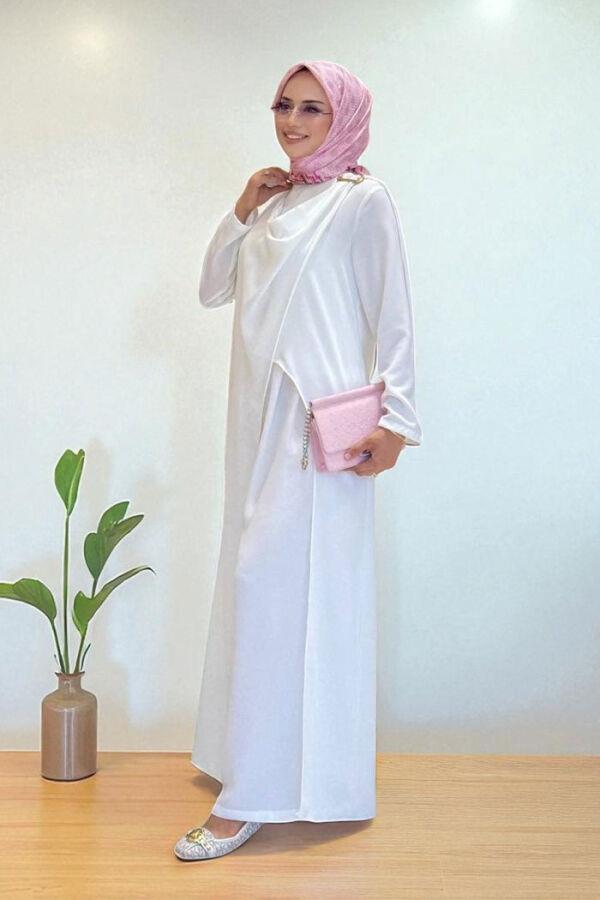 Pantolon Tunik Takım Ekru