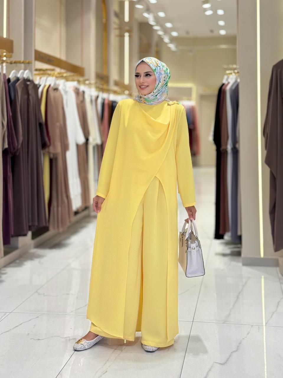 Pantolon Tunik Takım Sarı
