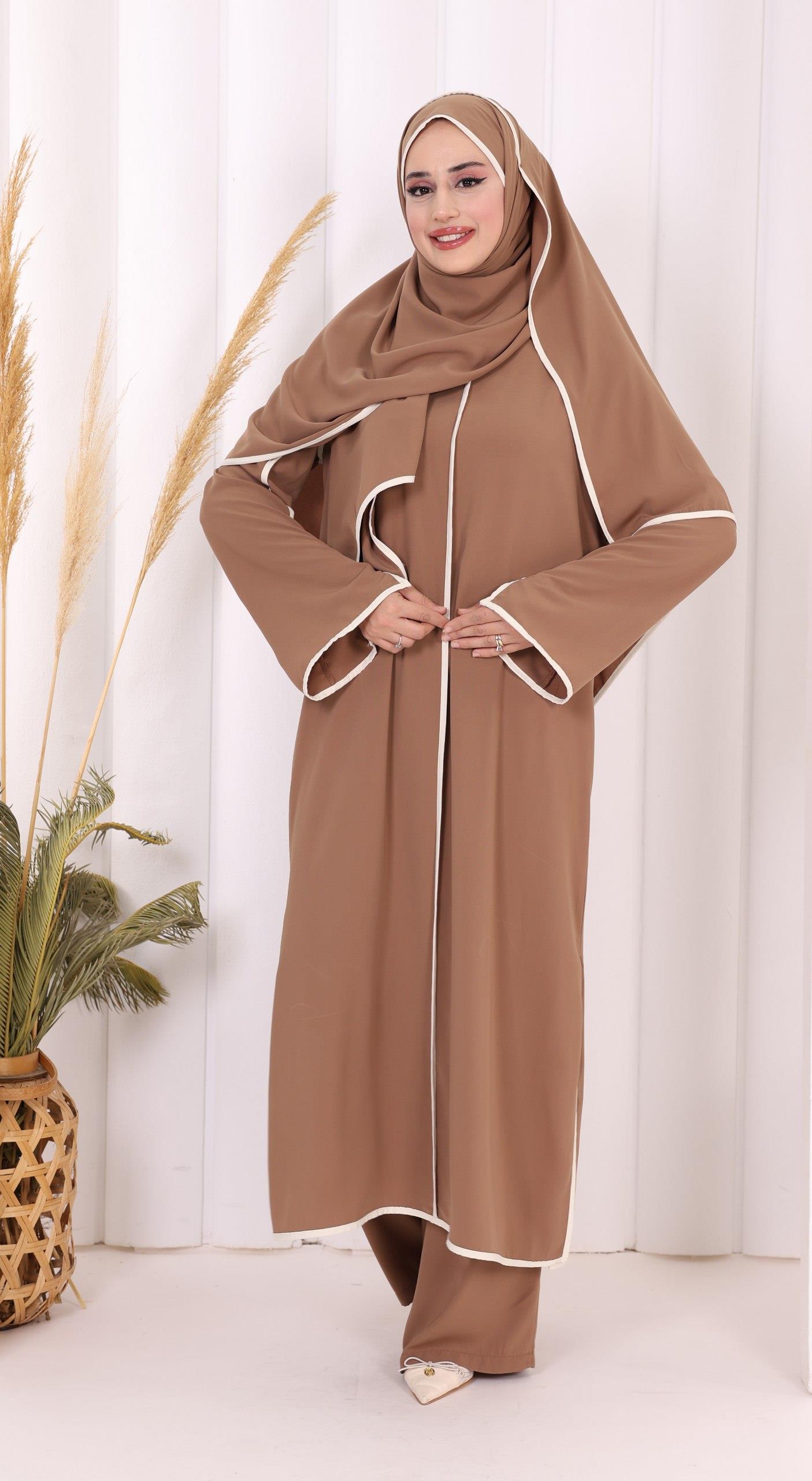 Pantolon Tunik Ve Şal Takım Taba