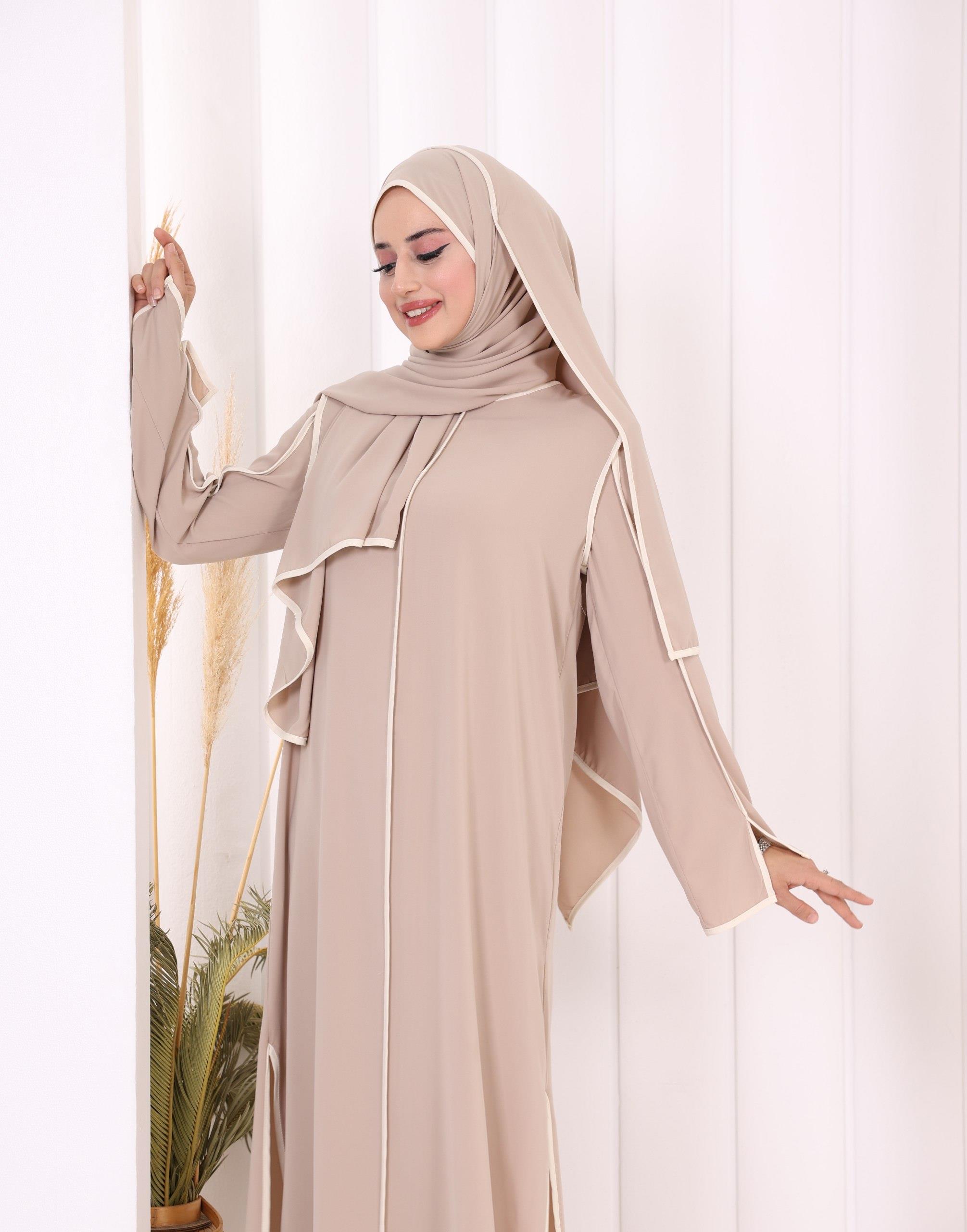 Pantolon Tunik Ve Şal Takım Vizon