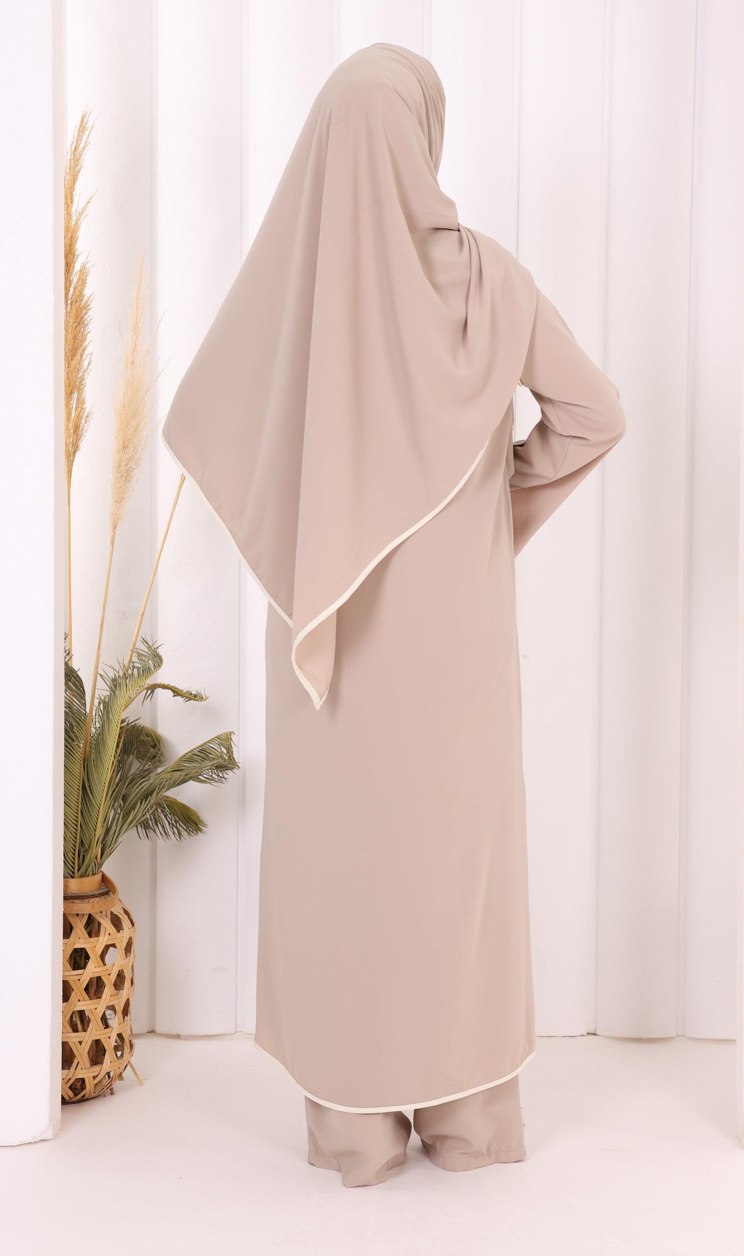 Pantolon Tunik Ve Şal Takım Vizon