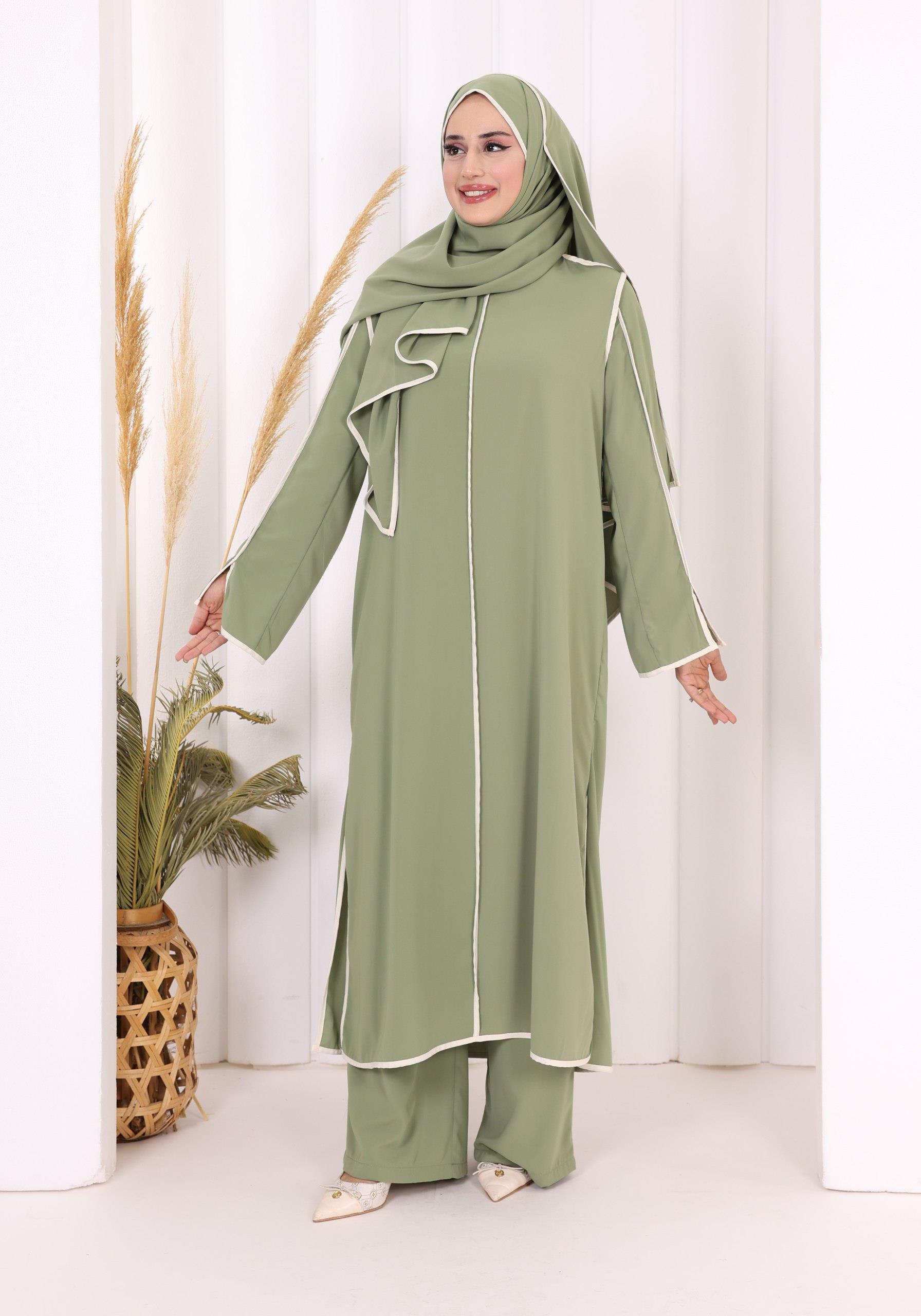 Pantolon Tunik Ve Şal Takım Yeşil 