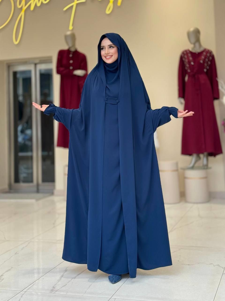 Peçeli Sufleli Cilbab Lacivert 