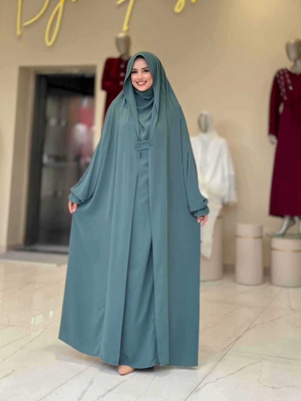 Peçeli Sufleli Cilbab Mint