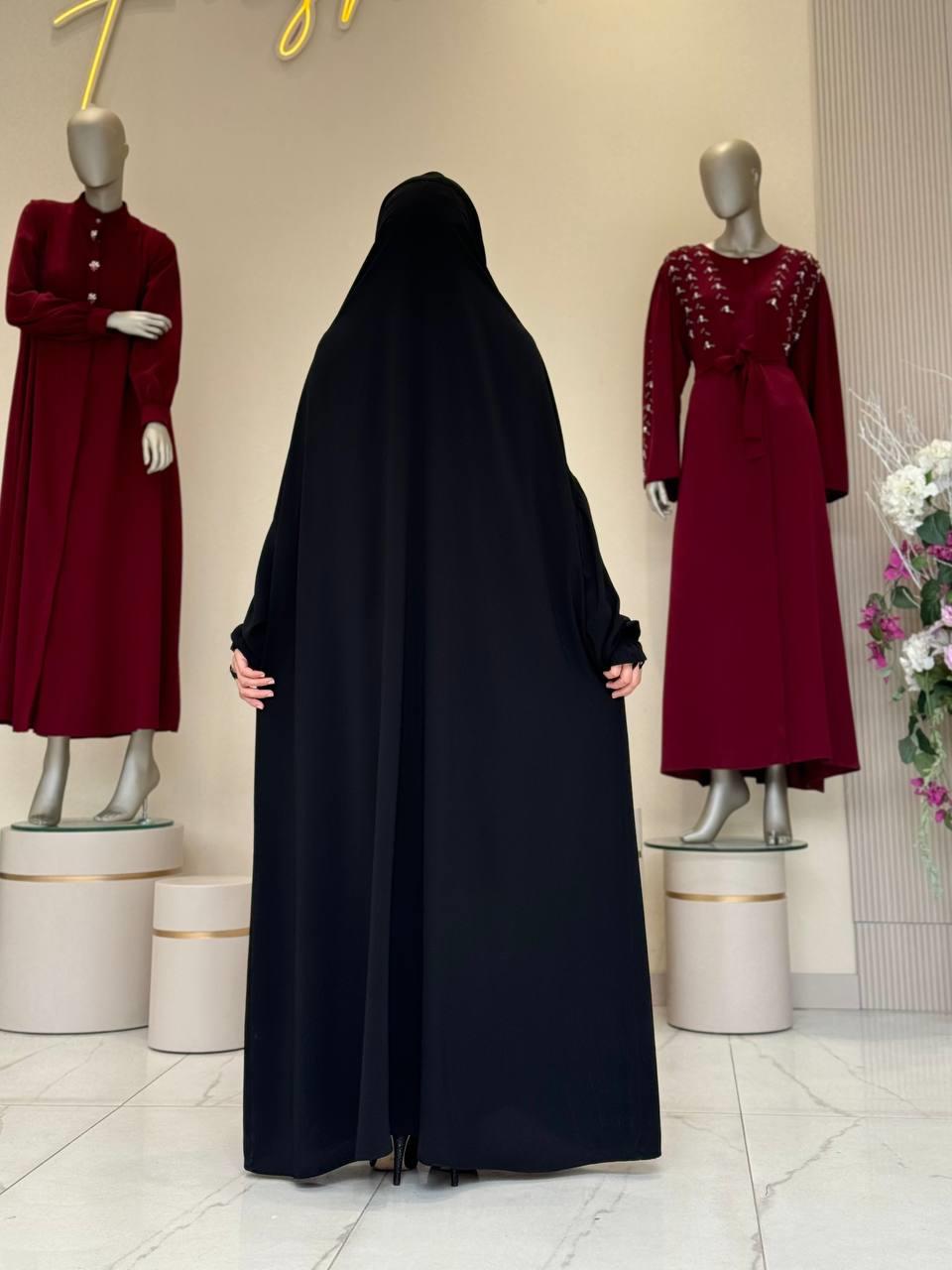 Peçeli Sufleli Cilbab Siyah