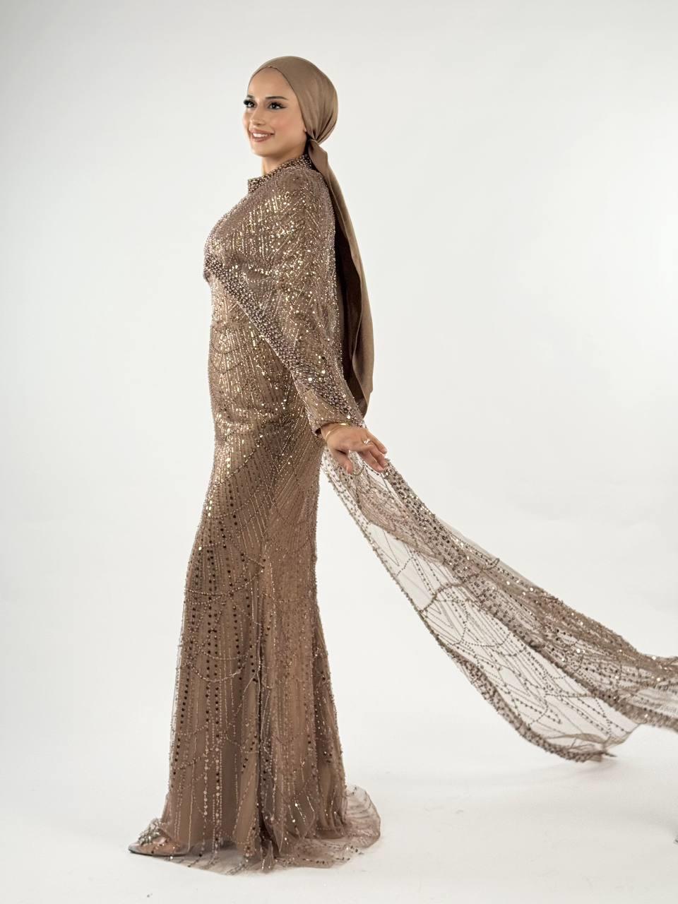 Pelerinli Abiye Vizon