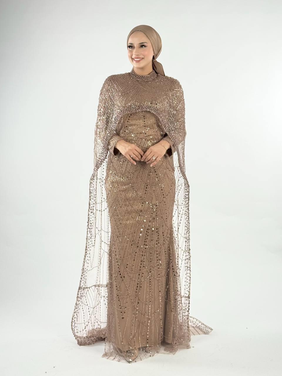 Pelerinli Abiye Vizon