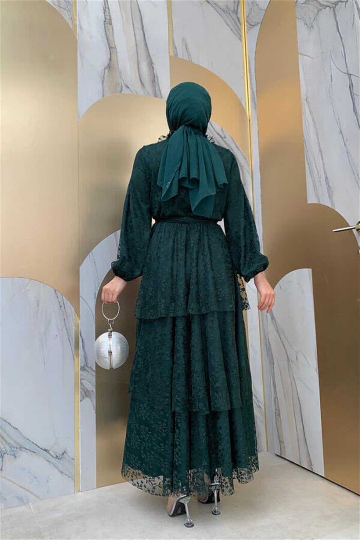 Gri Dantel Kat Elbise 