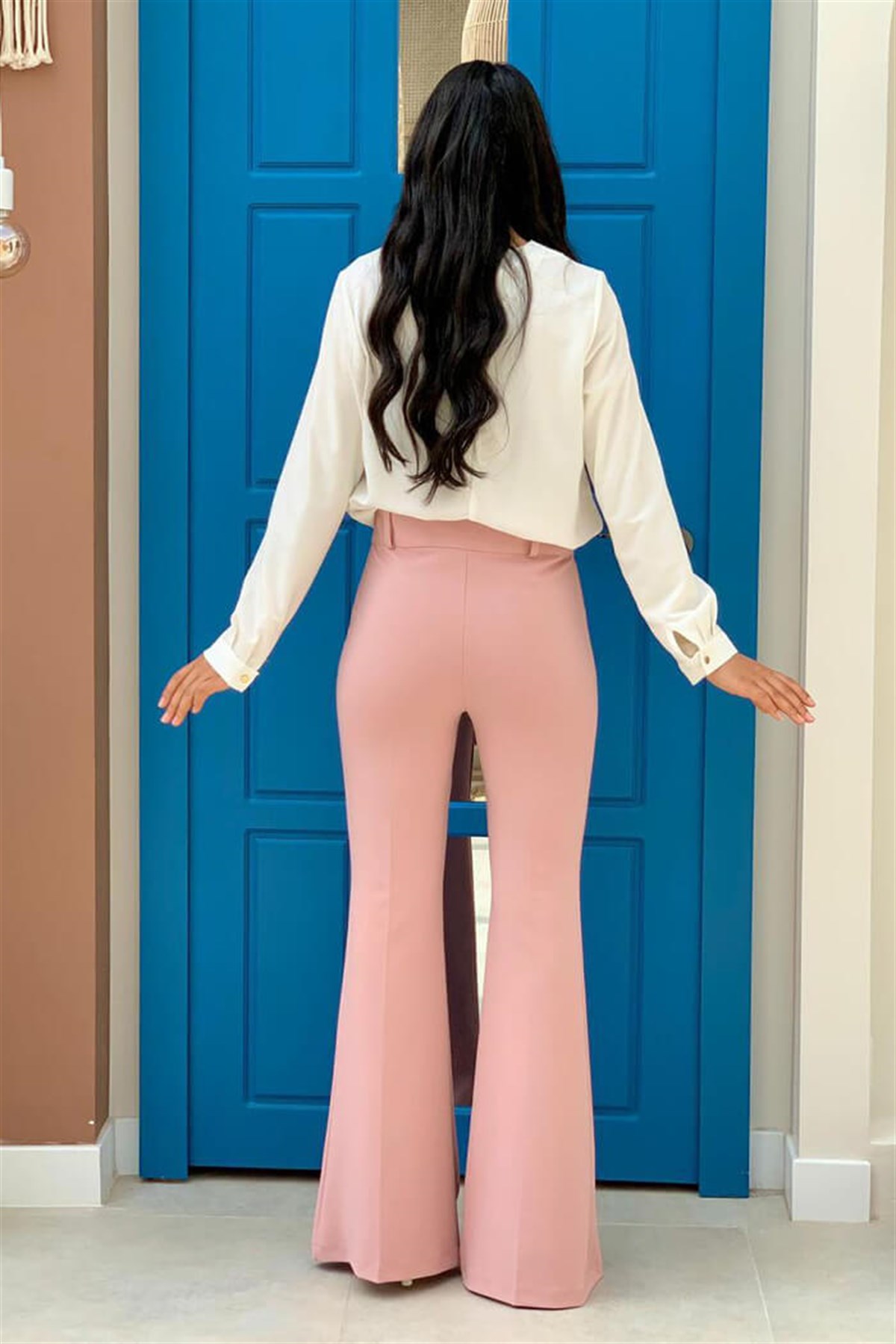 Pudra  İspanyol Paça Pantolon