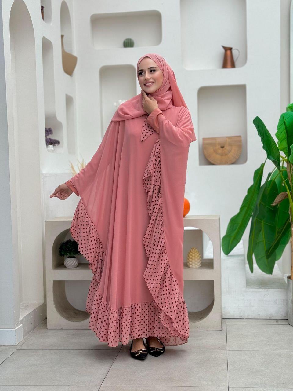 Pudra Pelerinli Elbise Takim