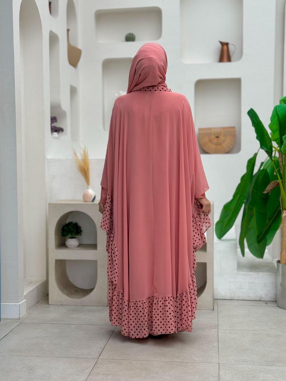 Pudra Pelerinli Elbise Takim