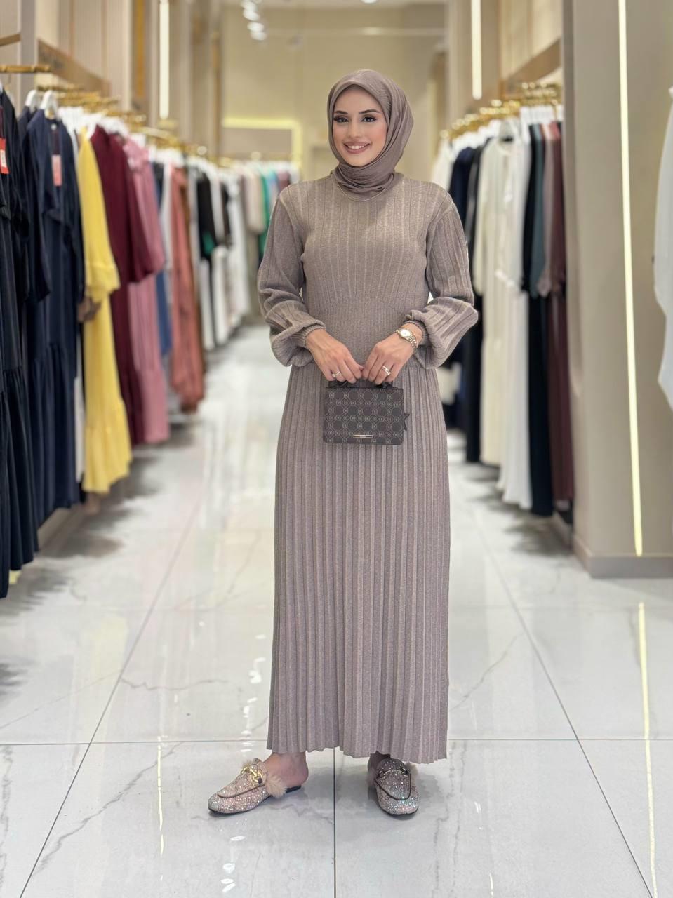 Simli Triko Elbise Lacivert