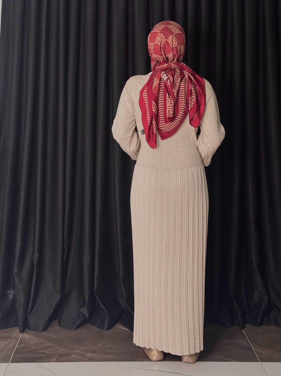 Simli Triko Elbise Taş 