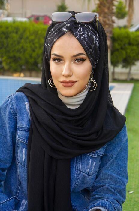 Siyah Desenli Burgu Şal