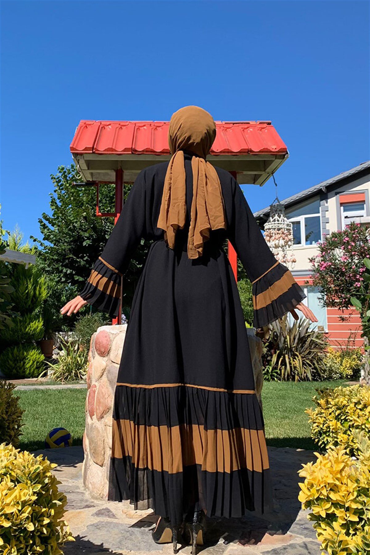 Siyah Taba Abaya Takım 