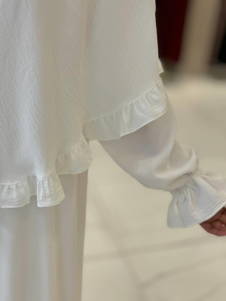 Sufleli Namaz Elbisesi Ekru