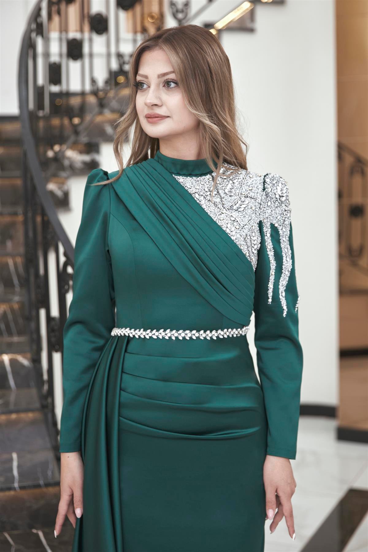 Tâlu Tesettür Abiye Zümrüt