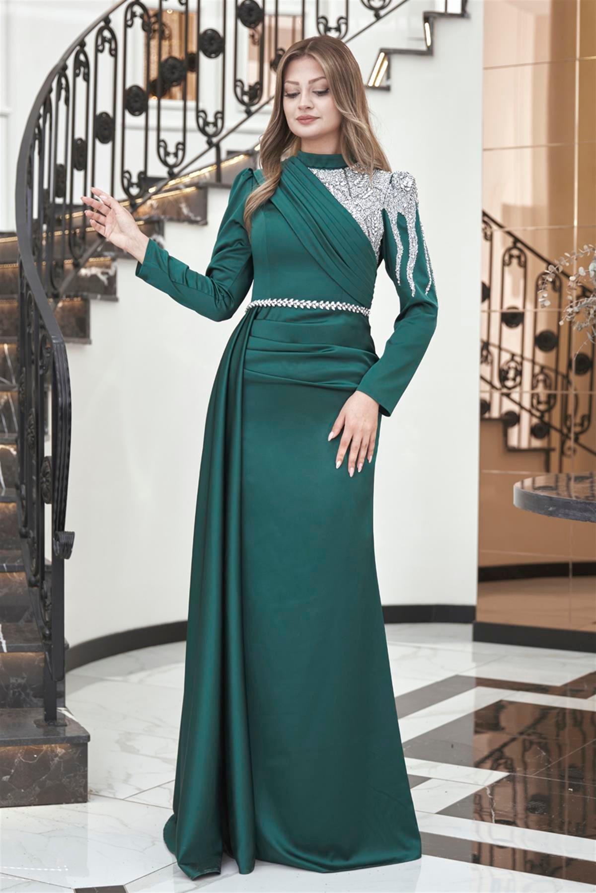 Tâlu Tesettür Abiye Zümrüt