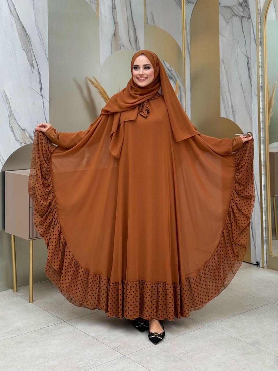 Taba Pelerinli Elbise Takim