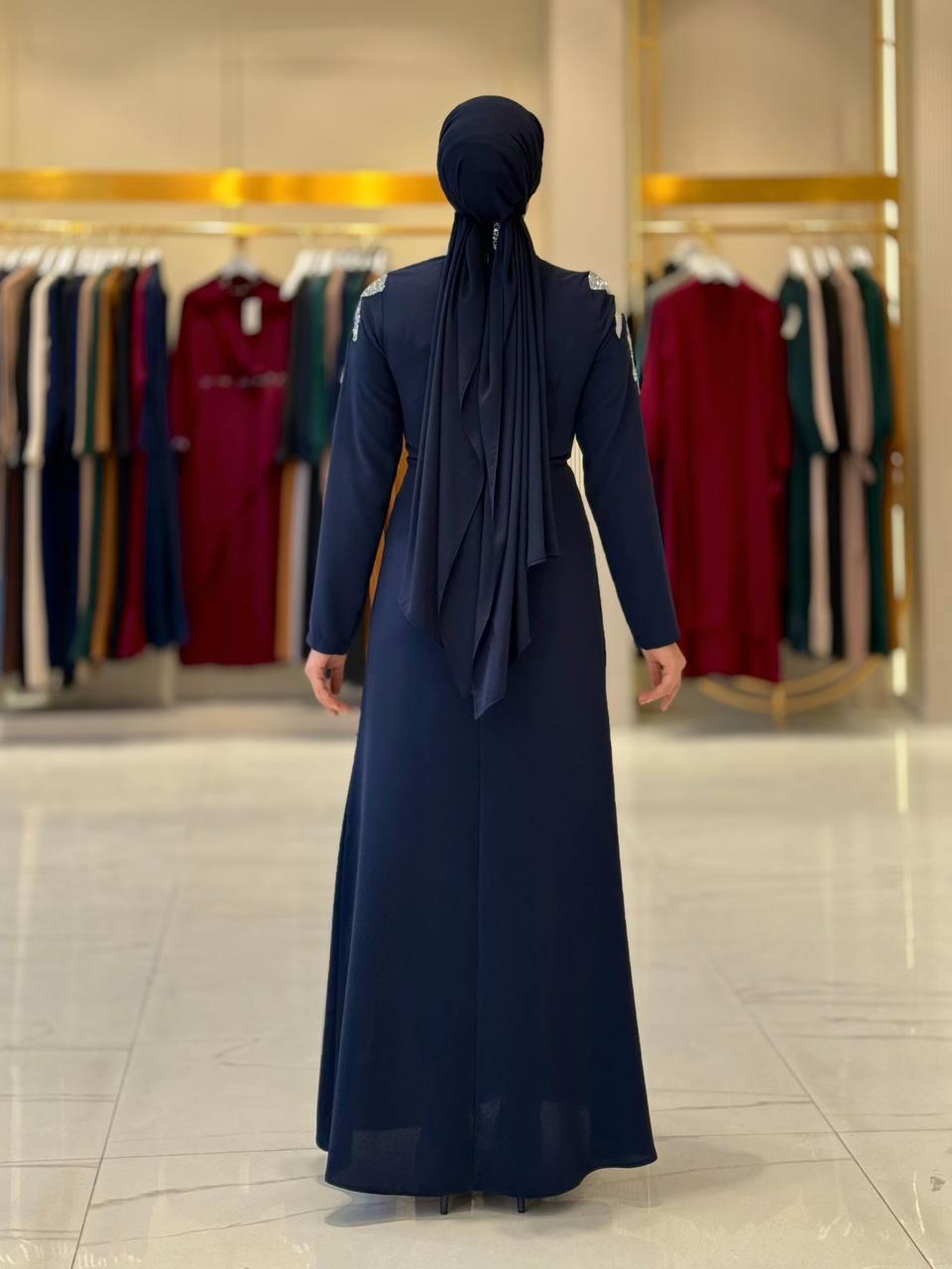 Taşlı Abiye Lacivert