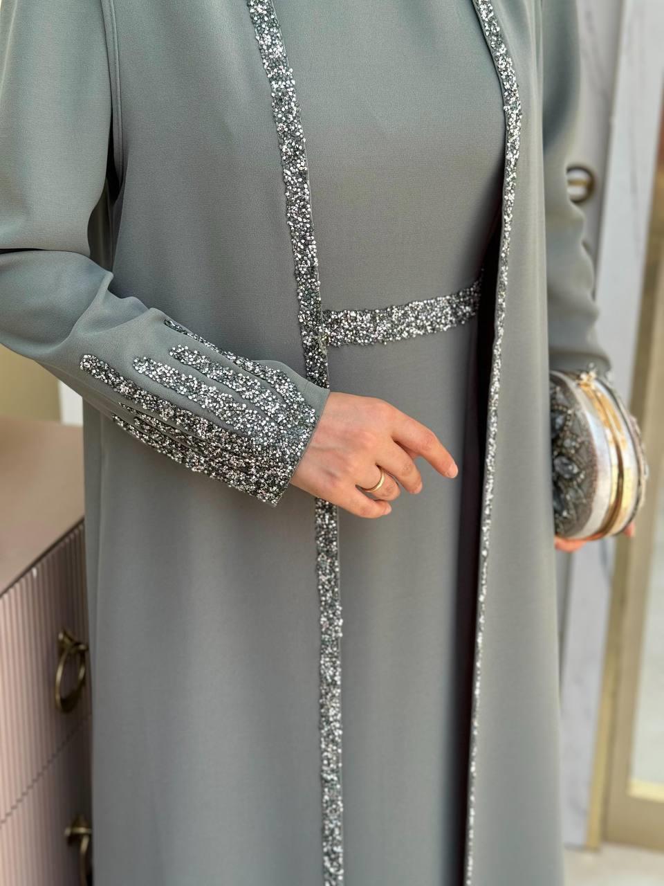 Taşlı Yelekli Takım Mint