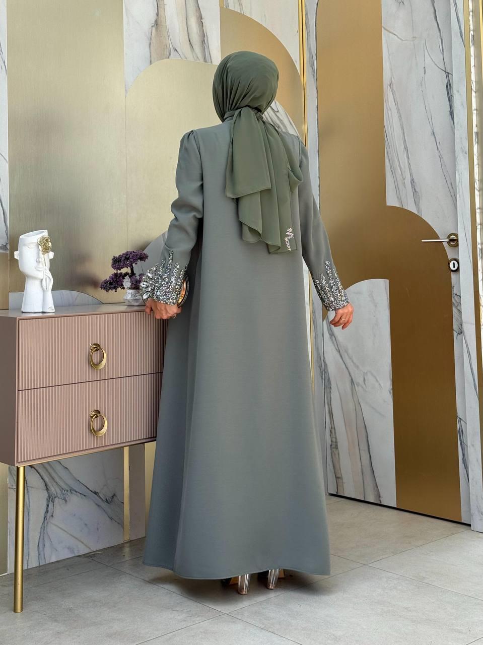 Taşlı Yelekli Takım Mint