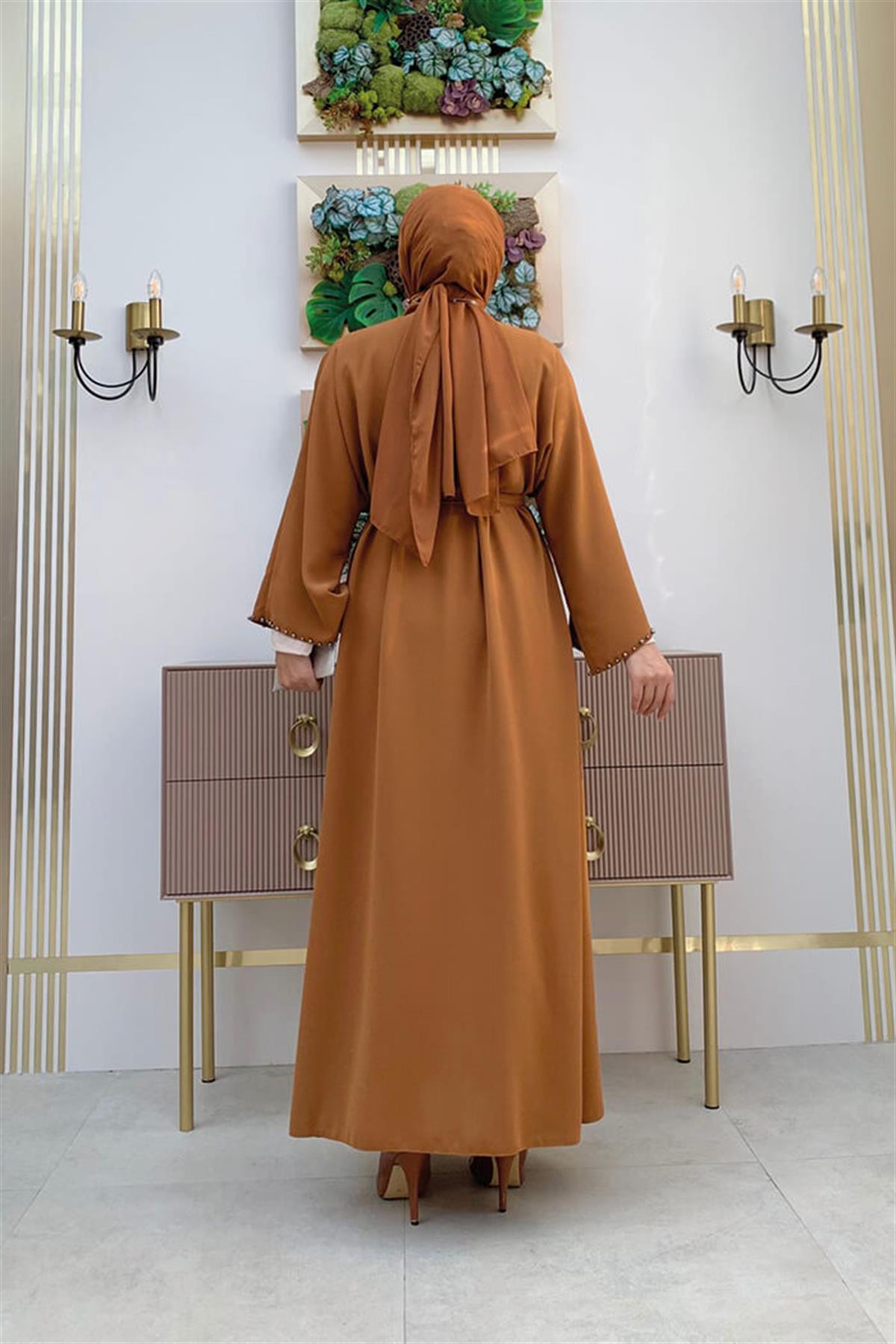 Taşlı Yelekli Takım Taba