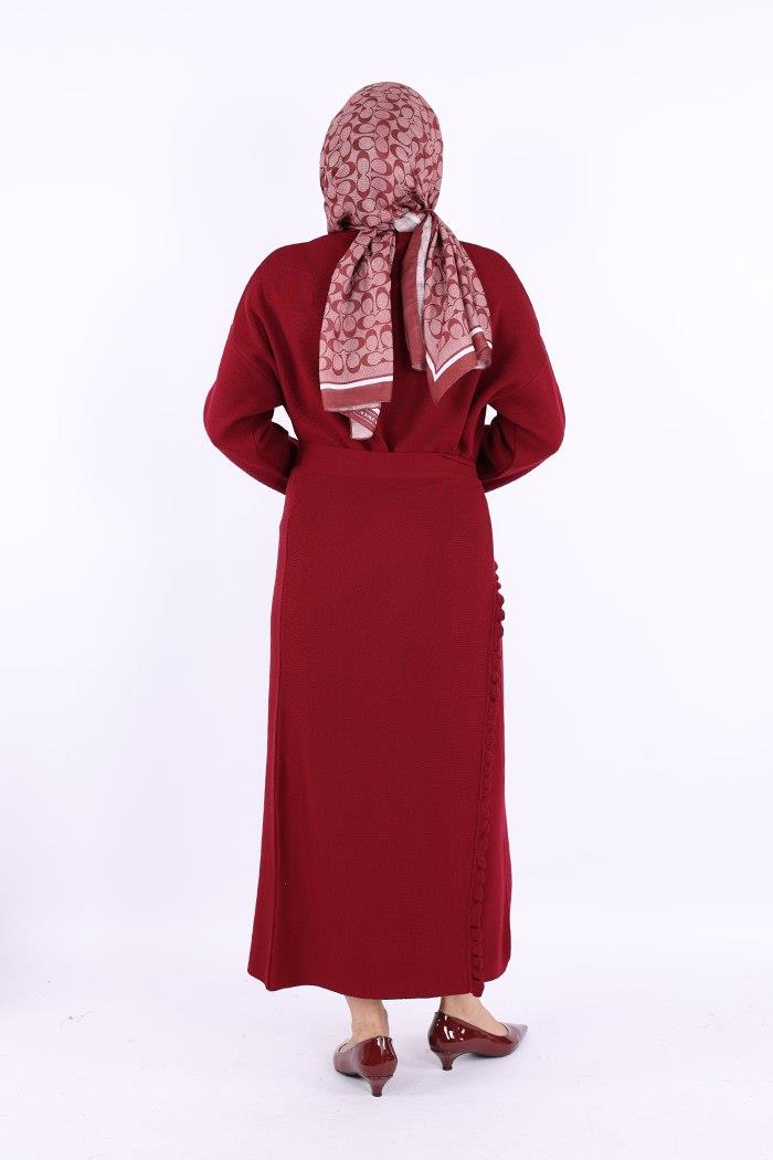 Triko Elbise Bordo
