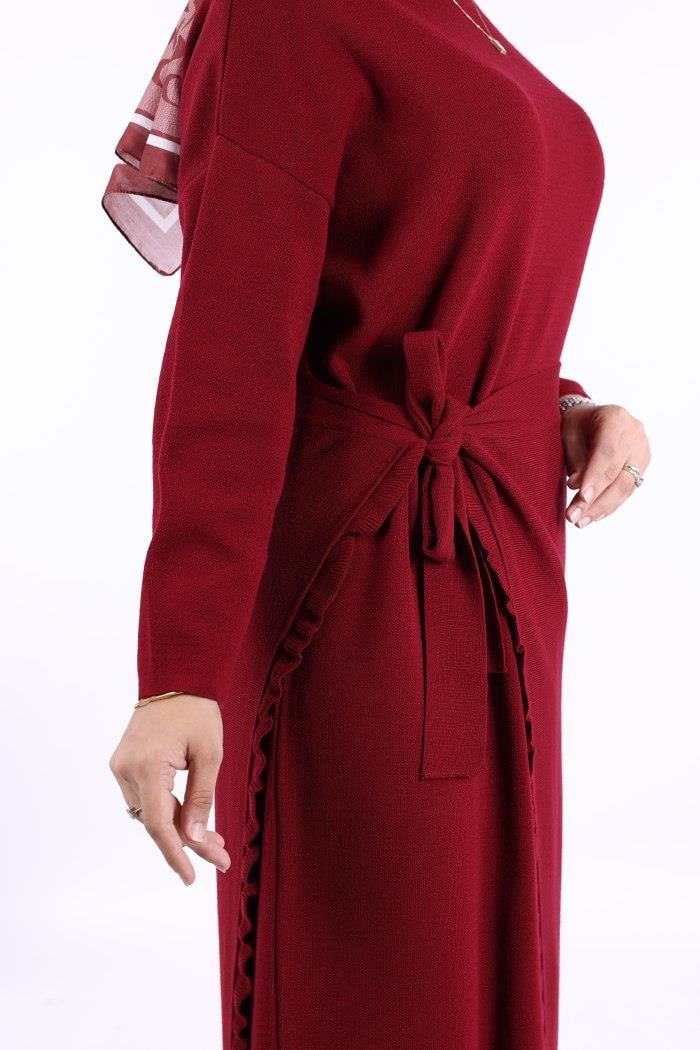 Triko Elbise Bordo