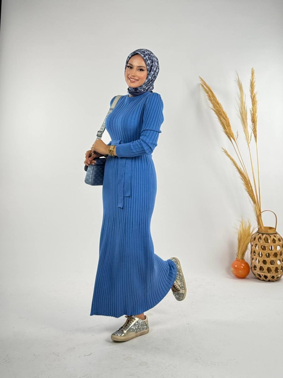 Triko Elbise İndigo