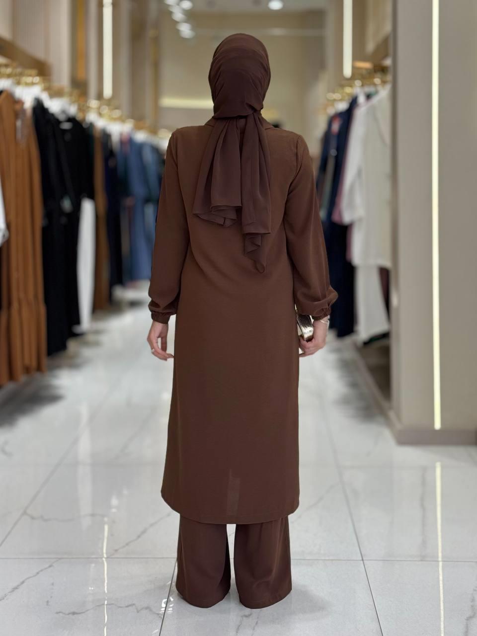 Tunik Pantolon İkili Takim Kahverengi 