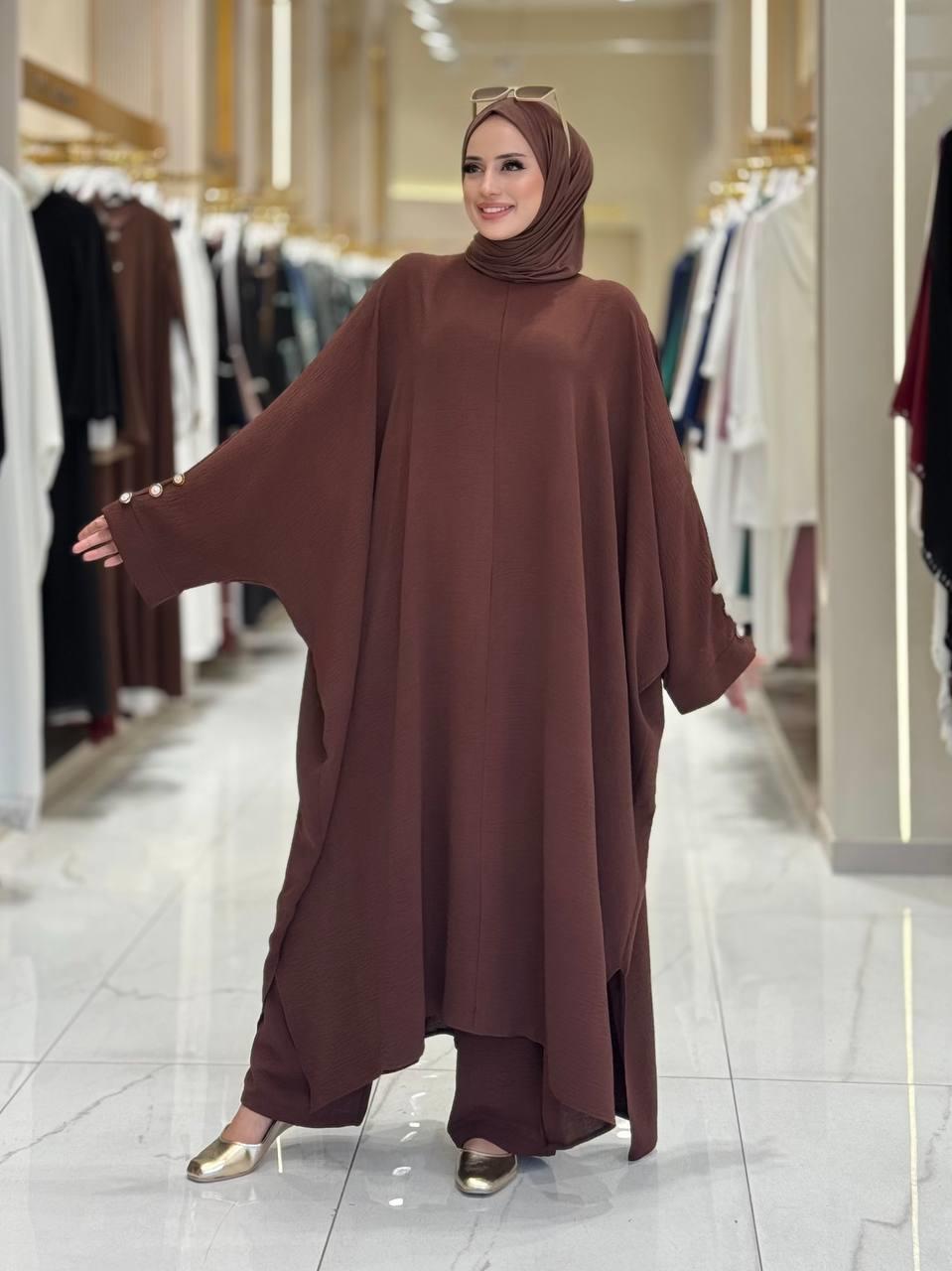 Tunik Pantolon İkili Takim Kahverengi