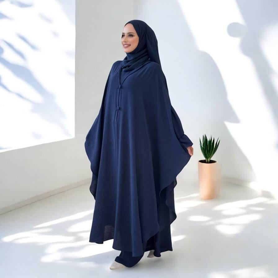 Tunik, Pantolon ve Abaya Üçlü Takım Lacivert