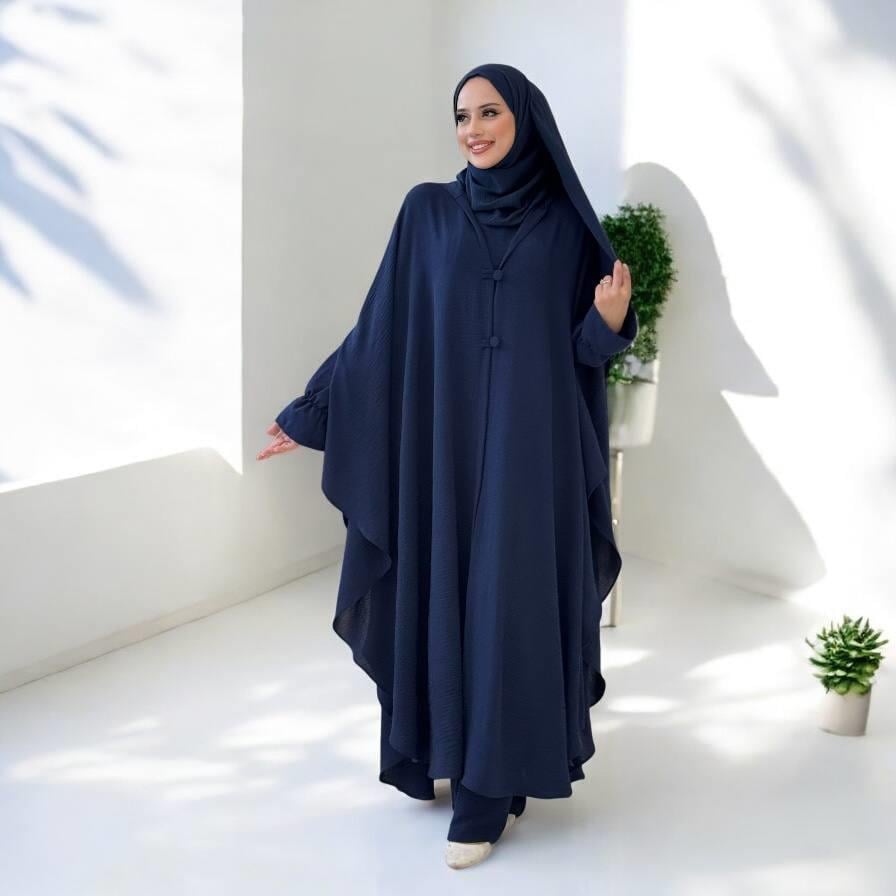 Tunik, Pantolon ve Abaya Üçlü Takım Lacivert